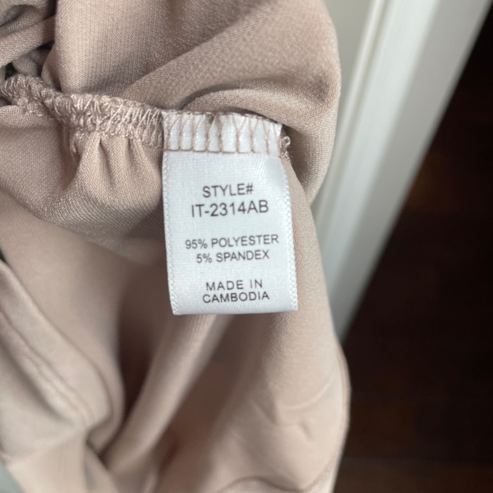 Tan Colored Ruching Tank Top, Zenana, - Picture 5 of 5